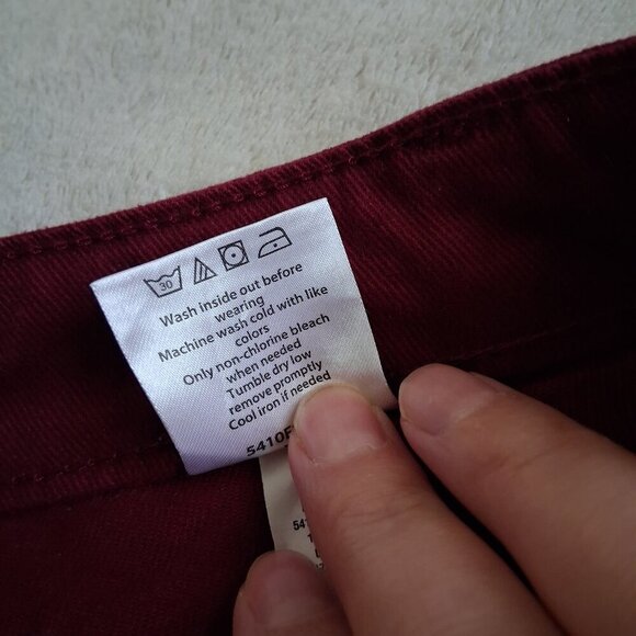 Draper James Women's Size 12 Burgundy Welt Pocket Bootcut High Rise Twill Pants - Picture 10 of 14